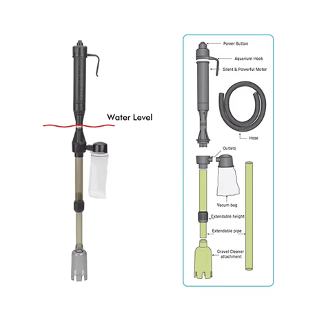 Quanlong Aquarium Battery & Electrical Gravel Cleaner