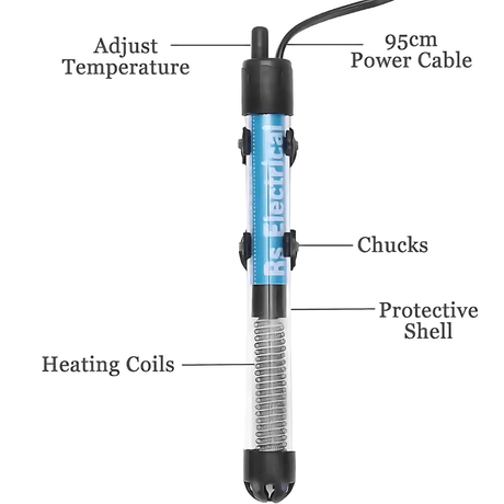 ಅಕ್ವೇರಿಯಂಗೆ ಆರ್ಎಸ್ ಎಲೆಕ್ಟ್ರಿಕಲ್ ವಾಟರ್ ಹೀಟರ್ | 50W,100W,200W,300W