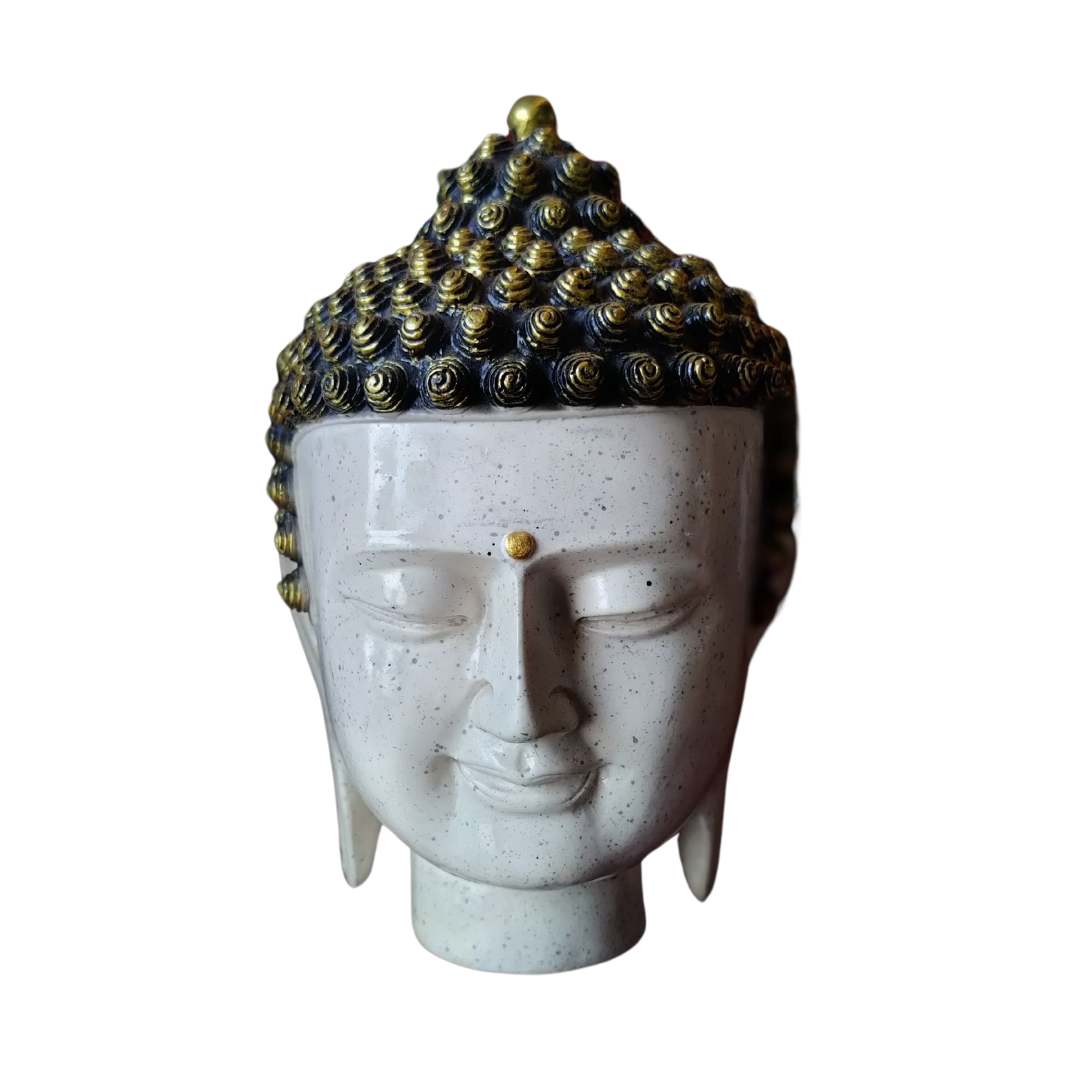 Decor Toy | 5*7*5 Inches | White  Buddha Head