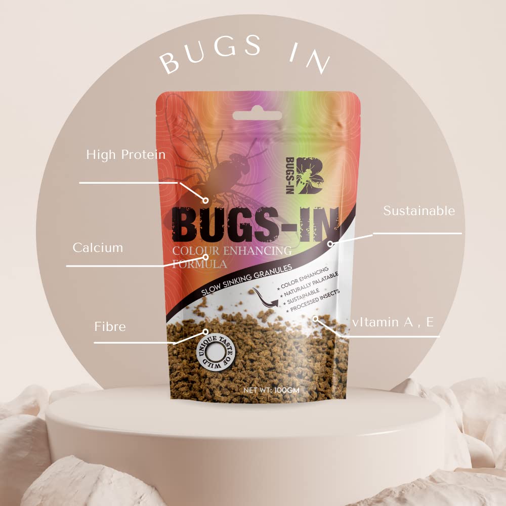 BUGS-IN Colour Enhancing Formula Slow Sinking Granules 100gm